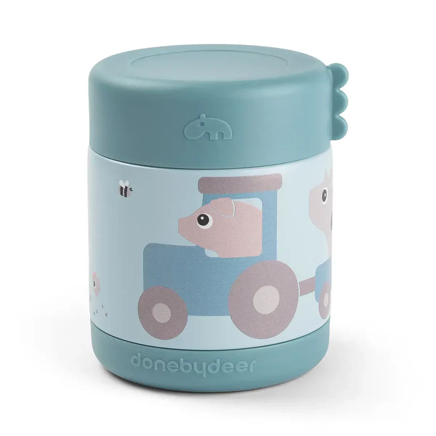 Done By Deer Thermal Food Jar 300ml | Tiny Farm Blue