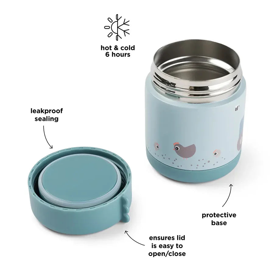 Done By Deer Thermal Food Jar 300ml | Tiny Farm Blue