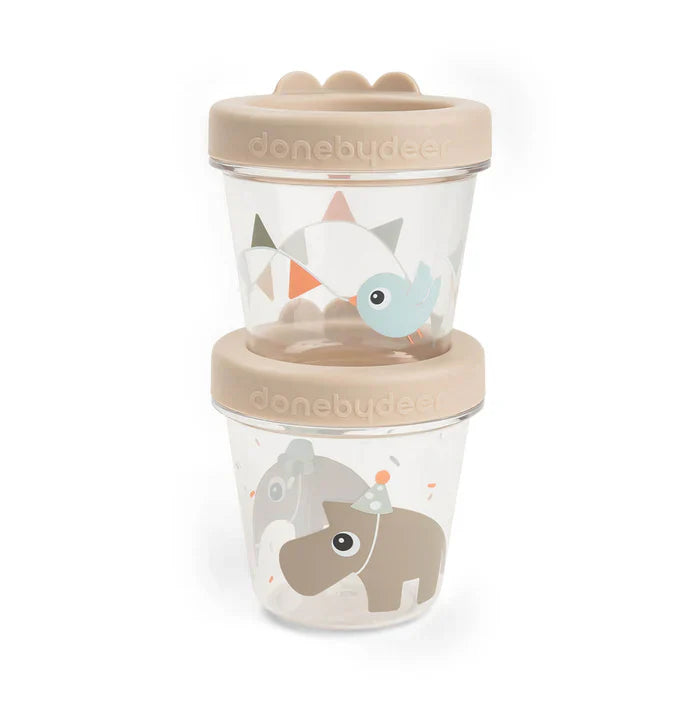 Done By Deer Baby Food Container 2pcs | Celebration Sand