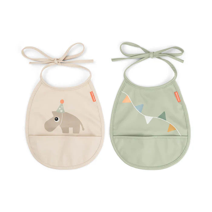 Done By Deer Tiny Pocket Bib 2pcs | Celebration Sand