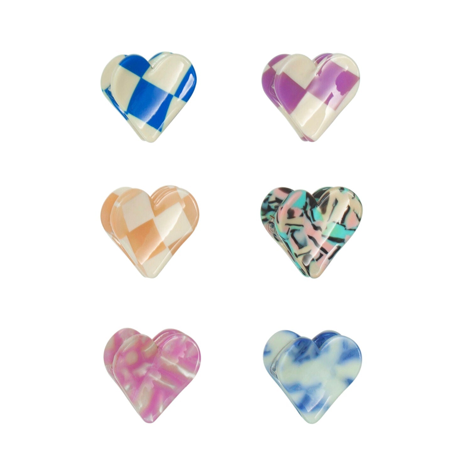 Mimi & Lula Mix Mini Heart Shaped Hair Clips Multi