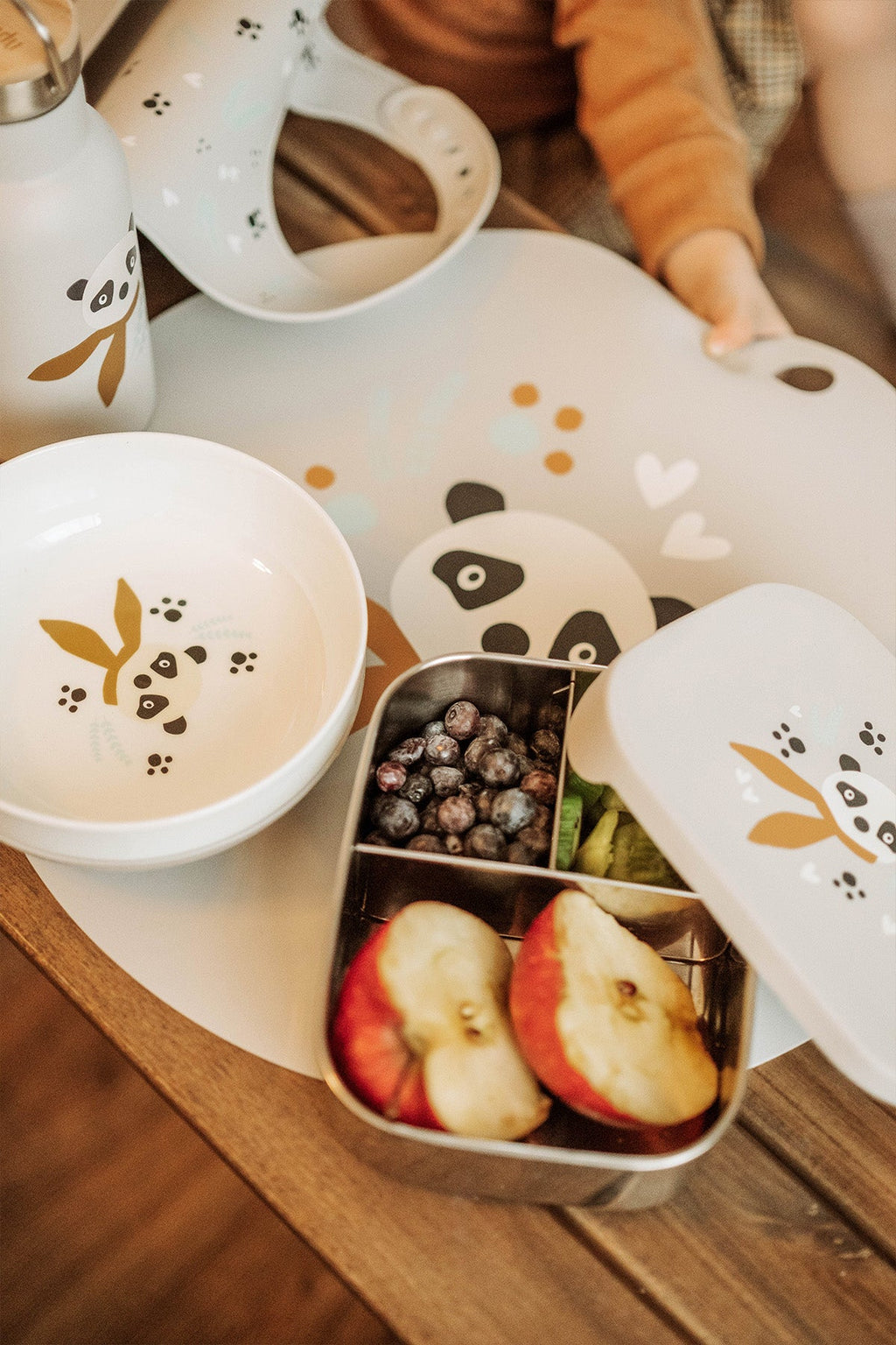 Kikadu Lunch Box | Panda Silver Grey