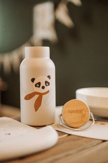 Kikadu Drinking Bottle | Panda Silver Grey