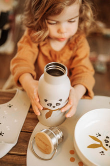 Kikadu Drinking Bottle | Panda Silver Grey