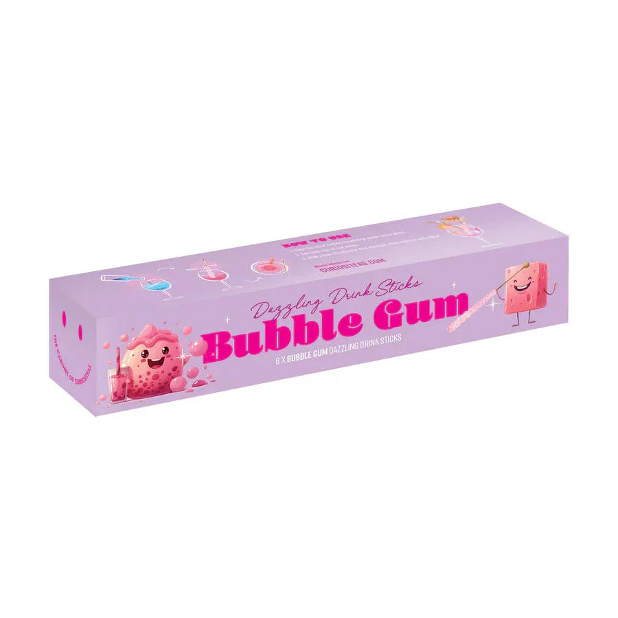 CuriosiTeas Kids Mocktail Sticks Bubble Gum | 6 Sticks