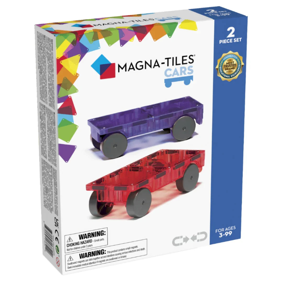 Magna-Tiles Set Cars Expansion Set | 2 Pieces Red-Purple