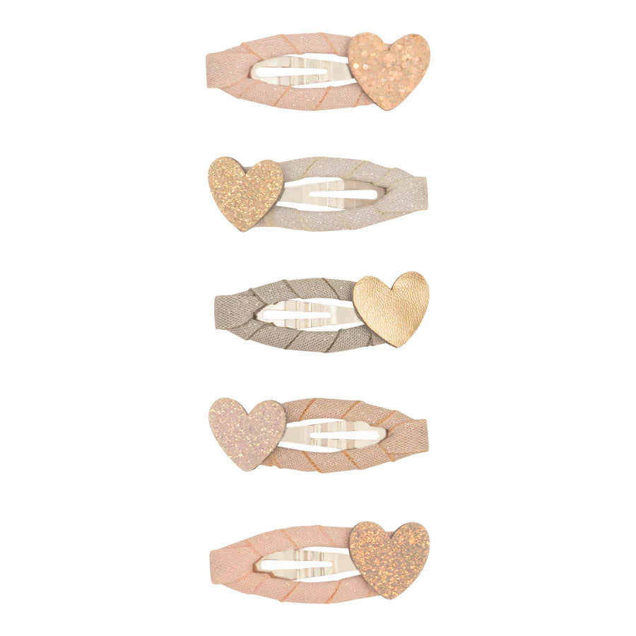 Mimi & Lula Mini Heart Hair Clips Pink Multi