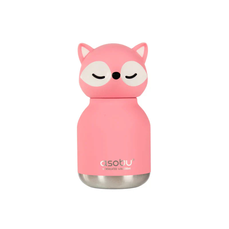 Asobu Mini Bestie Drinking Bottle Keychain 200ml | Pink Fox