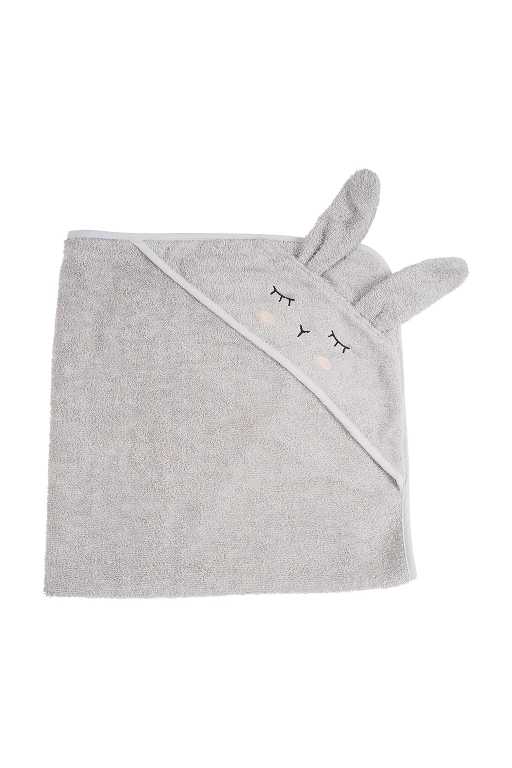 Kikadu Hooded Towel | Rabbit Silver Grey GOTS