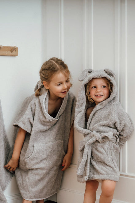 Kikadu Poncho | Rabbit Silver Grey GOTS