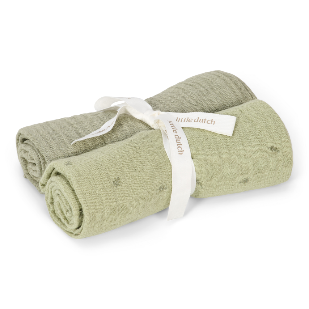 Little Dutch Swaddle Cloths Muslin 70X70 | Pure Sage