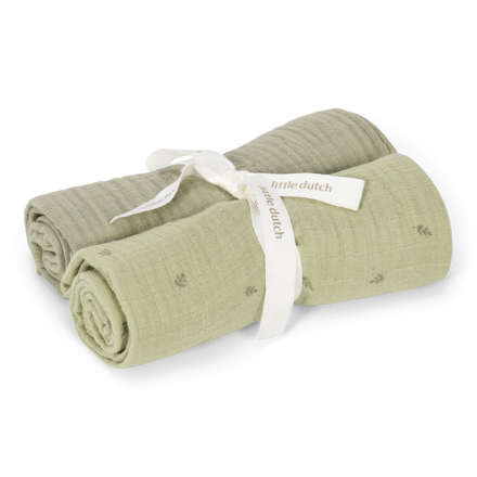 Little Dutch Swaddle Cloths Muslin 70X70 | Pure Sage