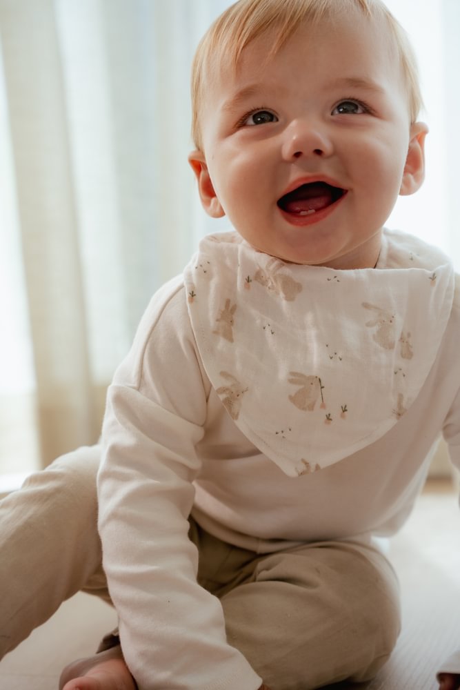 Little Dutch Bandana Bib Set Of 2 Baby Bunny | White