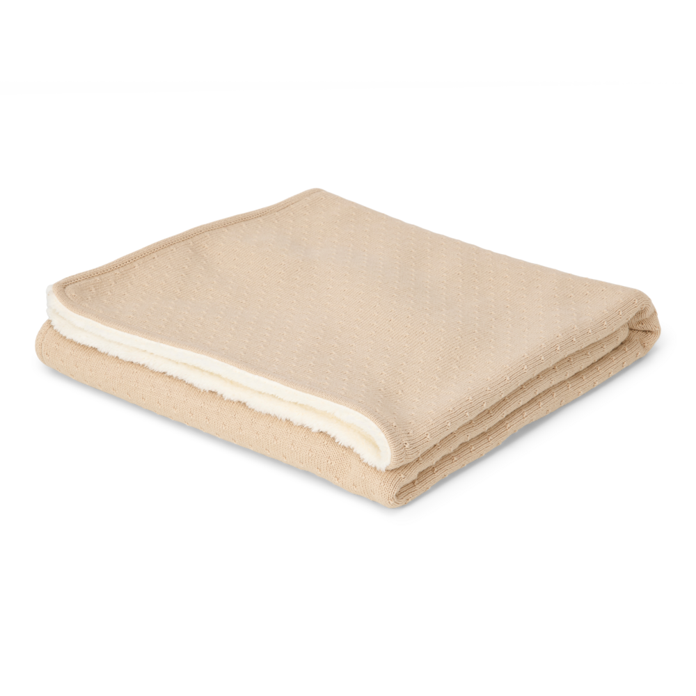 Little Dutch Cot Blanket Knitted/Fleece 110x140 | Pure Soft Beige