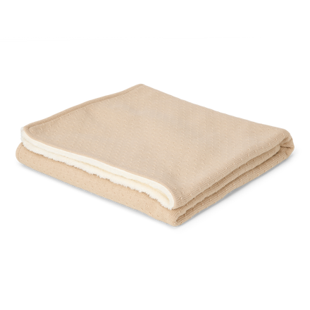Little Dutch Cot Blanket Knitted/Fleece 110x140 | Pure Soft Beige