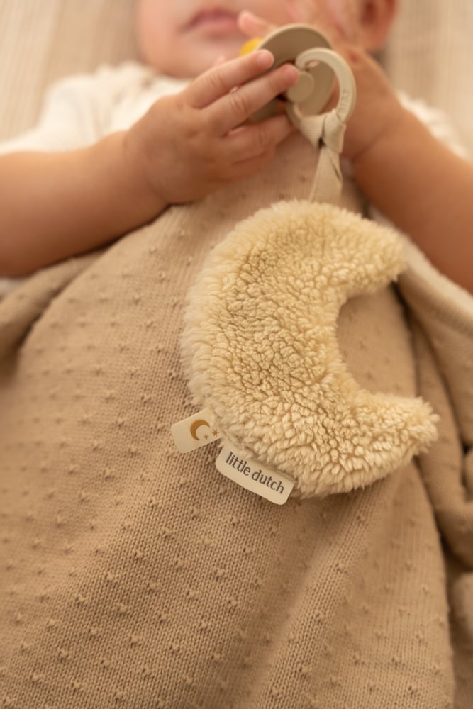 Little Dutch Pacifier Cloth Moon | White