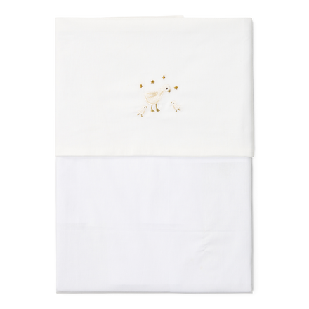 Little Dutch Cot Sheet Embroidered Little Farm 110x140 | White