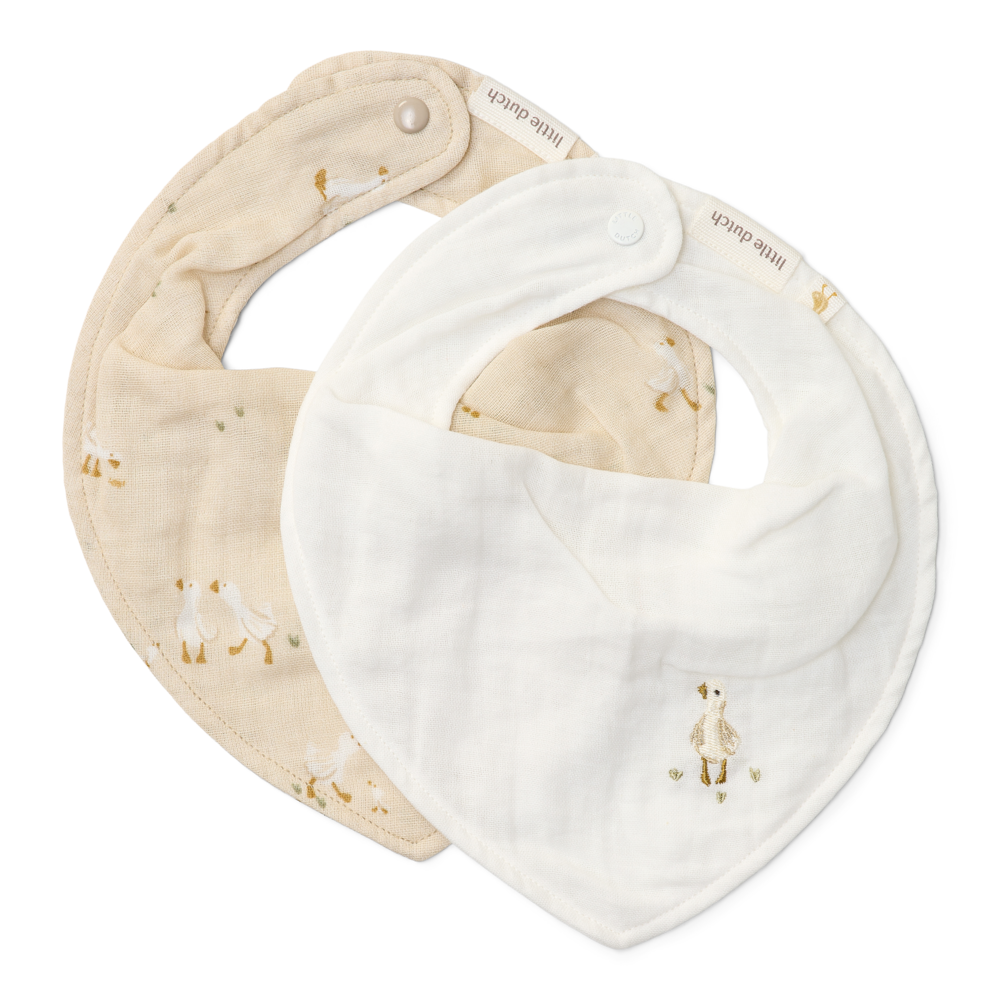 Little Dutch Bandana Bib Set Of 2 Little Goose | White