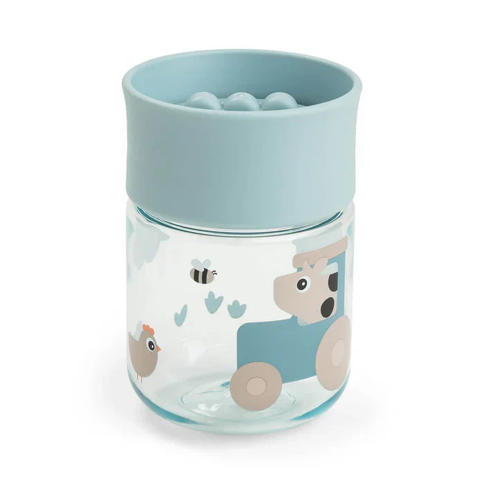 Done By Deer Leather Cup 360° | Tiny Farm Blue