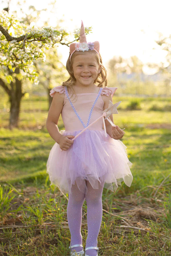 Great Pretenders Shimmer Unicorn Dress & Hair band Pink | 5-6Y