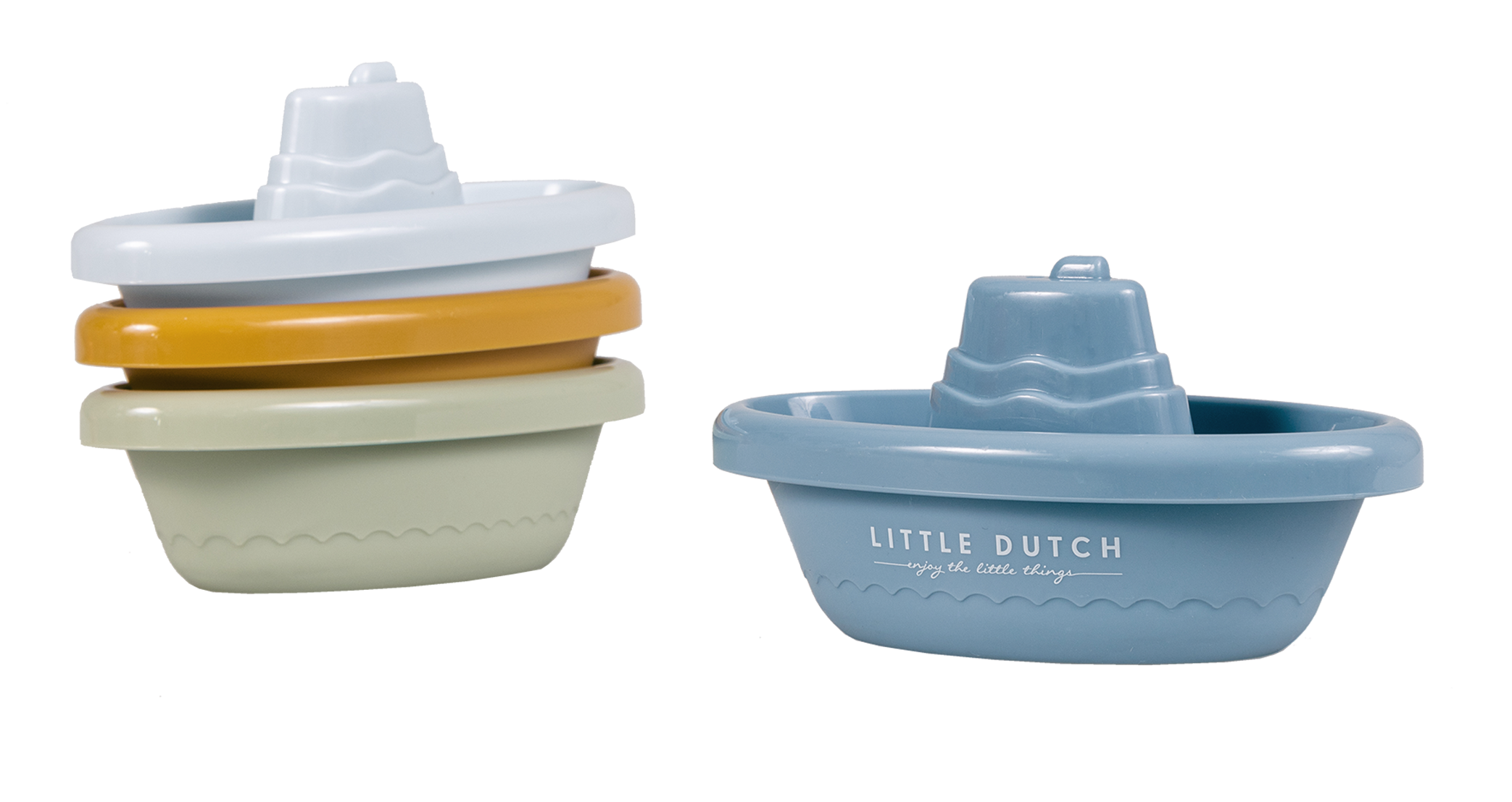 Little Dutch Badspeeltjes Stapelbare Bootjes | Blue