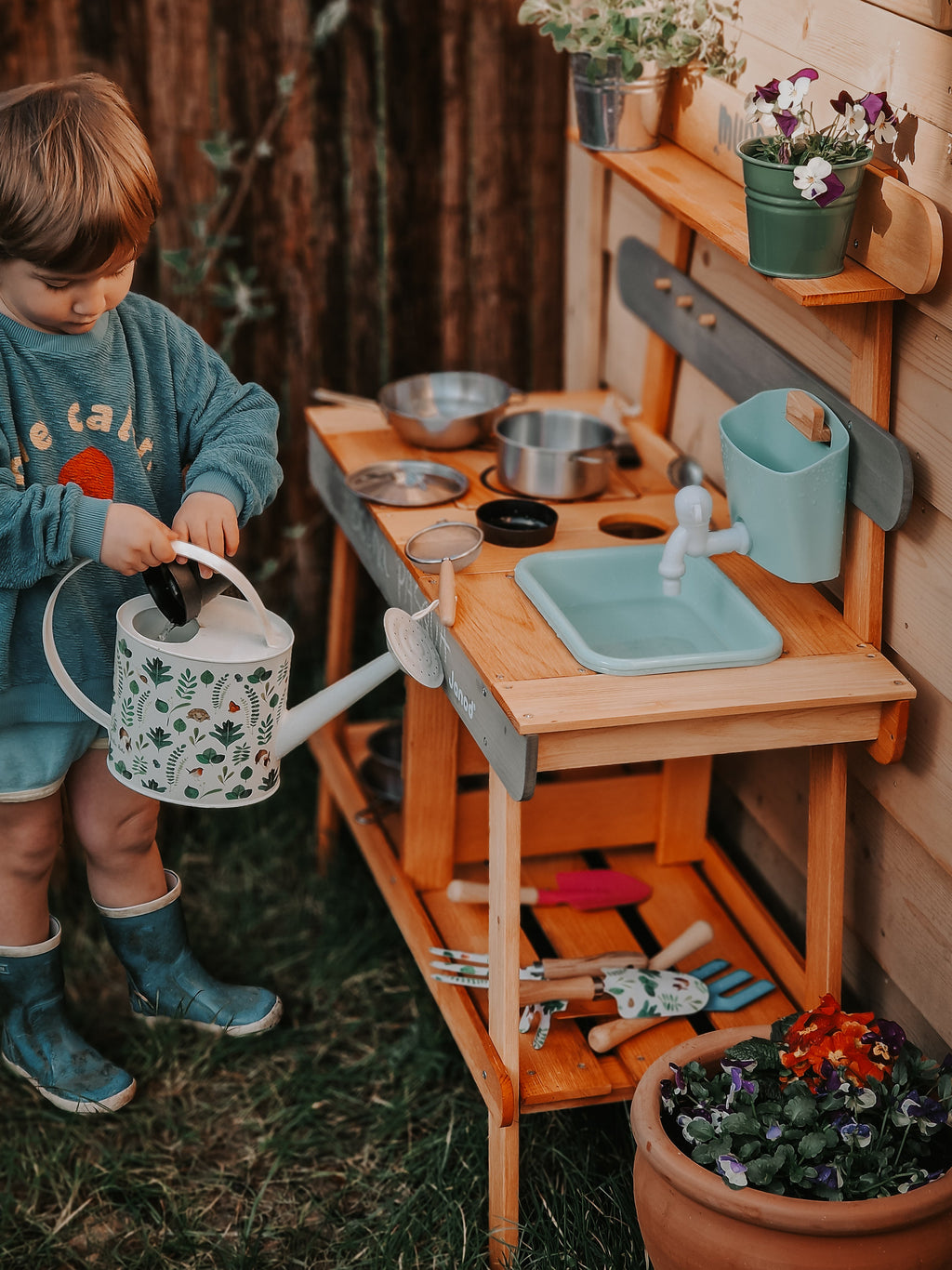 Janod Wooden Outside Play Kitchen | Muddy Lab