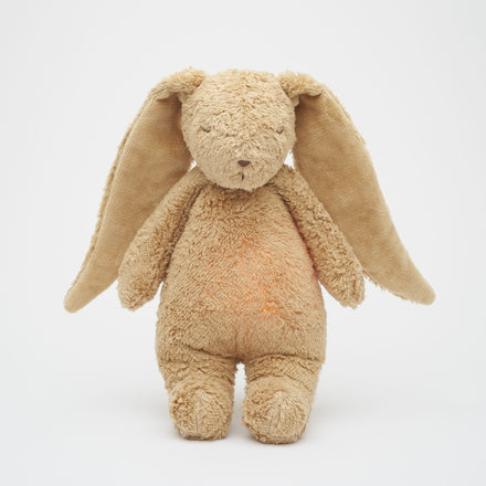 Moonie Plush Toy Heartbeat and Light | Bunny Organic Cappuccino Natural