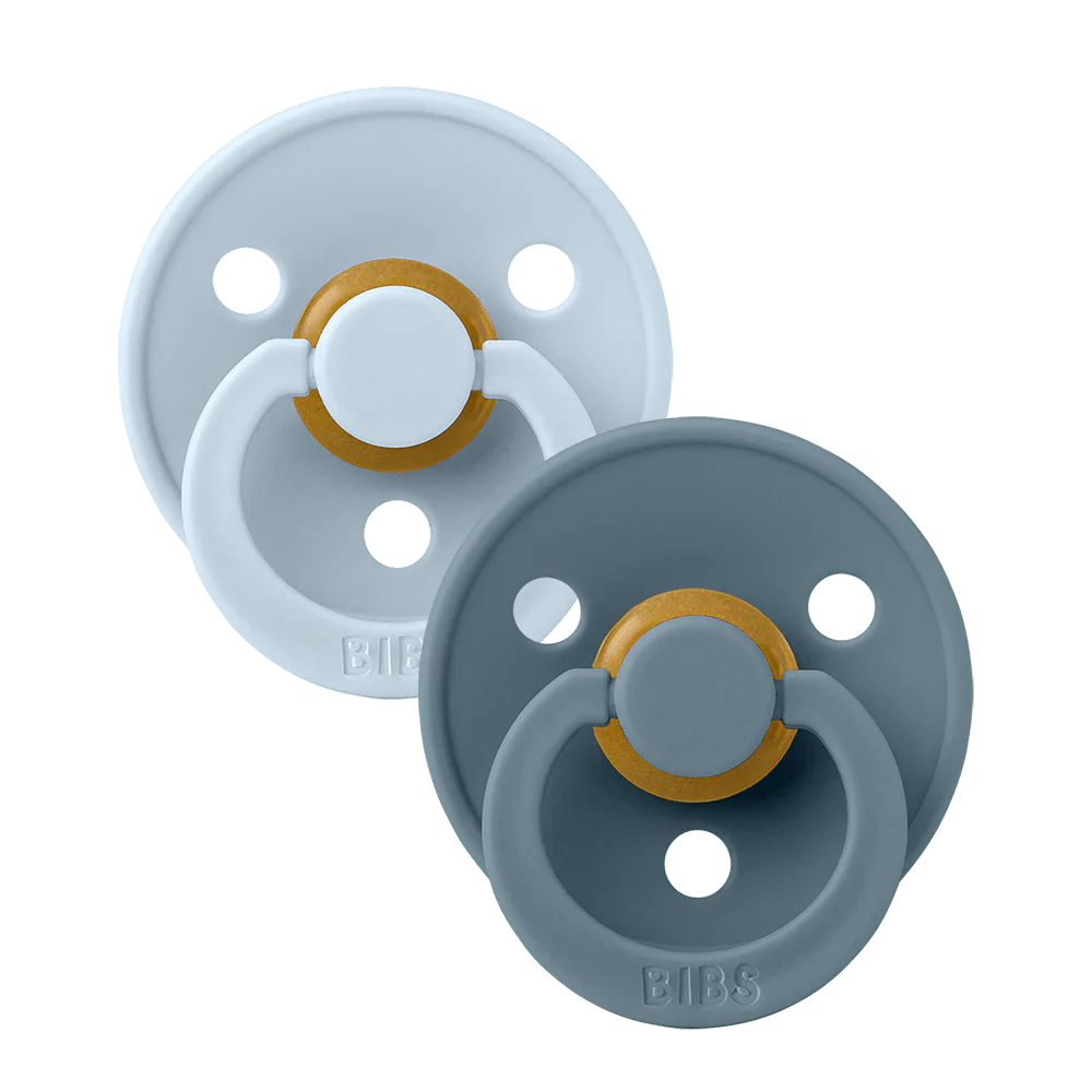 Bibs Pacifier Size 2 Latex Symmetrical 2 pack | Baby Blue / Petrol