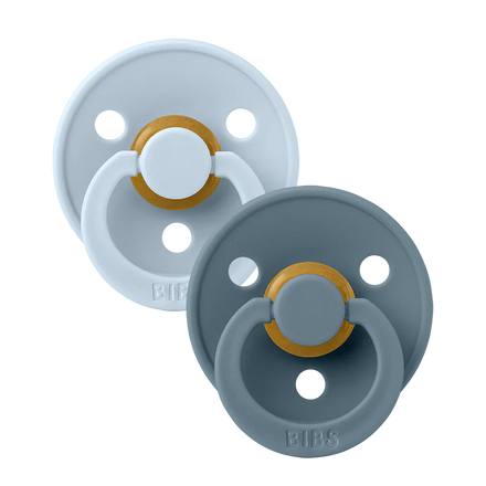 Bibs Pacifier Size 2 Latex Symmetrical 2 pack | Baby Blue / Petrol