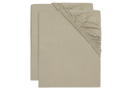 Jollein fitted sheet Jersey 60x120cm 2-pack | Olive Green