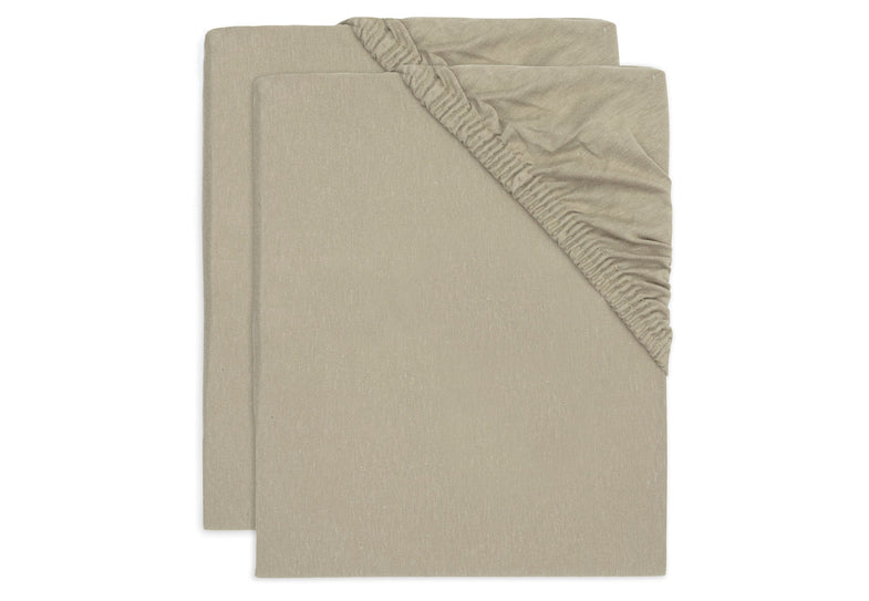 Jollein fitted sheet Jersey 60x120cm 2-pack | Olive Green