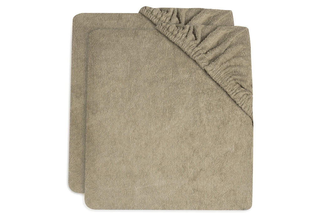 Jollein wash cushion cover terry cloth 50x70cm 2-pack | Olive Green