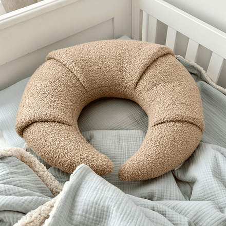 Cotton & Sweets Nursing Pillow | Boho Boucle Chocolate Croissant