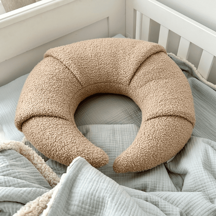 Cotton & Sweets Nursing Pillow | Boho Boucle Chocolate Croissant