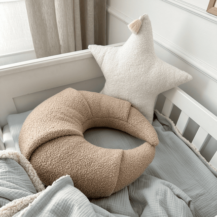 Cotton & Sweets Nursing Pillow | Boho Boucle Chocolate Croissant