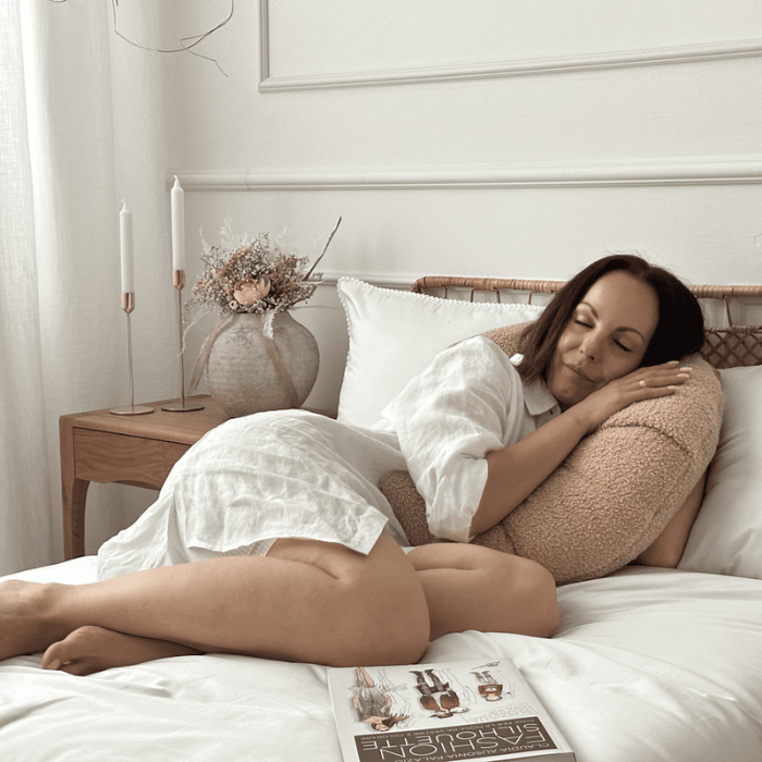 Cotton & Sweets Nursing Pillow | Boho Boucle Chocolate Croissant