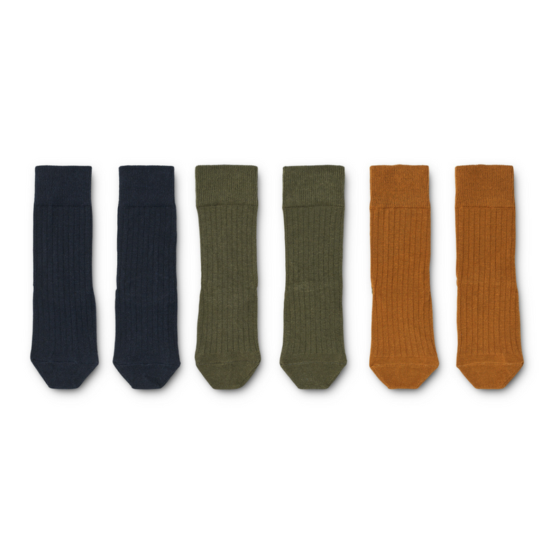 Liewood Lorenzo stockings 3-pack | Army Brown Mix