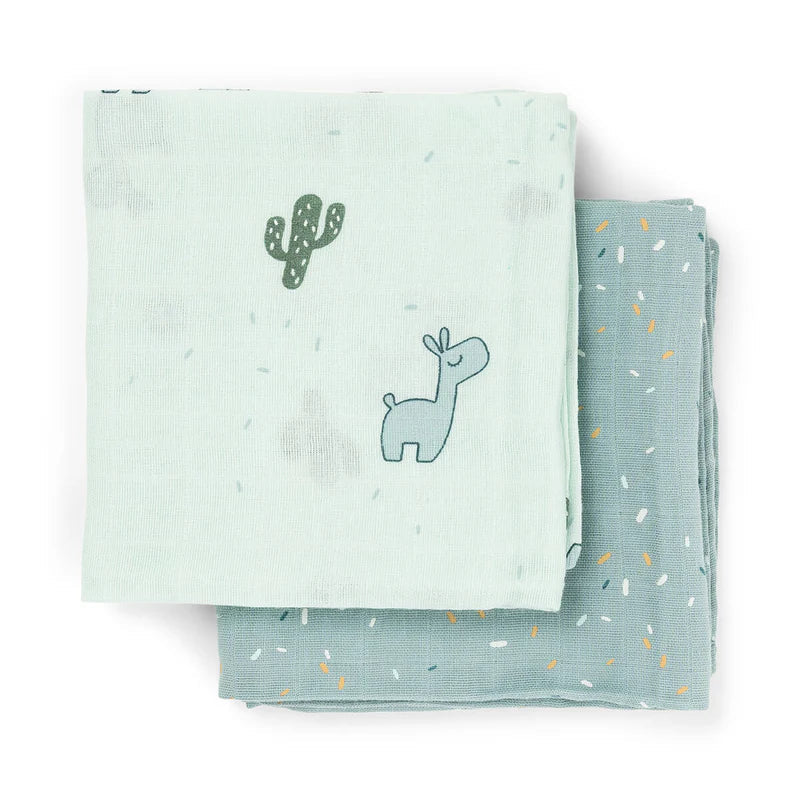 Done By Deer Muslin Cloths 2pcs | Lalee Blue
