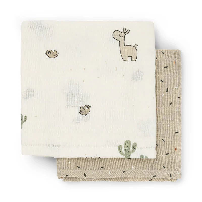 Done By Deer Muslin Cloths 2pcs | Lalee Sand