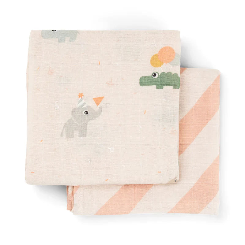 Done By Deer Muslin Cloths 2pcs | Celebration Powder