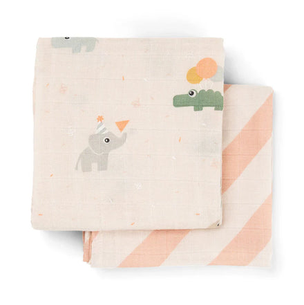 Done By Deer Muslin Cloths 2pcs | Celebration Powder