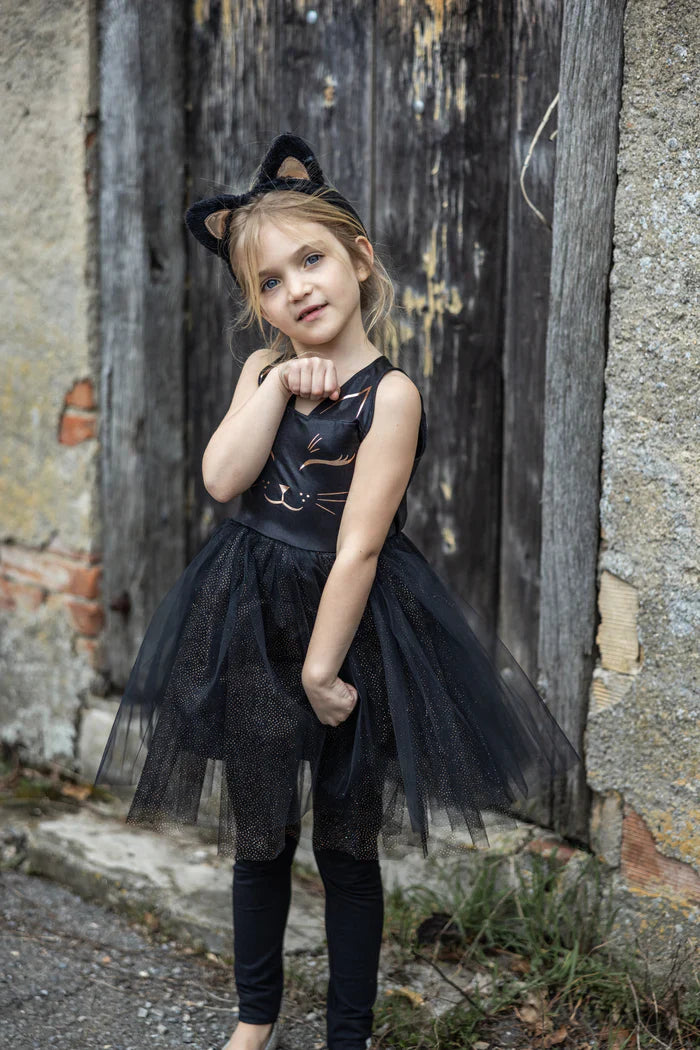 Great Pretenders Black Cat Dress With Accessory 5-6Y