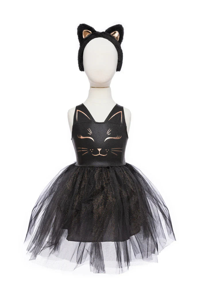 Great Pretenders Black Cat Dress With Accessory 3-4Y