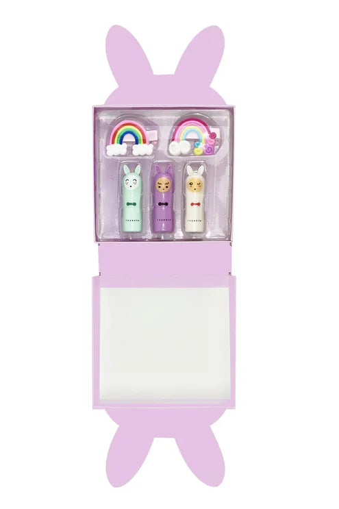Inuwet Boite Bunny Delux Set 3 Lippenbalsems & Deux Barrettes Cheveux