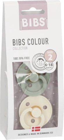 Bibs Pacifier 6+M Size 2 | Sage/Ivory