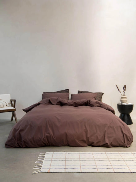 Snurk Duvet cover 220/200x240cm | Dark Brown Flanel