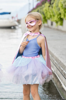 Great Pretenders Super-Duper Tutu Cape & Mask Metallic Pink/Light Blue | 4-6Y