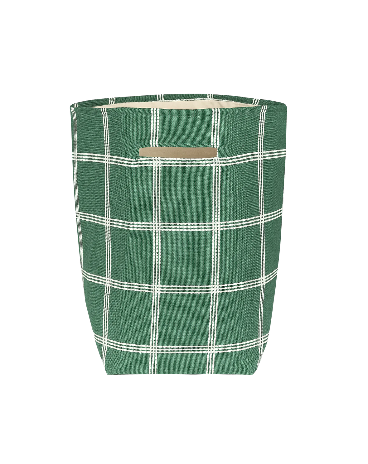 Nobodinoz Storage basket Toybag 56x44x28cm | Green White Windowpane