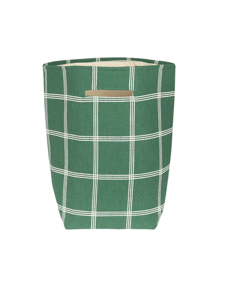 Nobodinoz Storage basket Toybag 56x44x28cm | Green White Windowpane