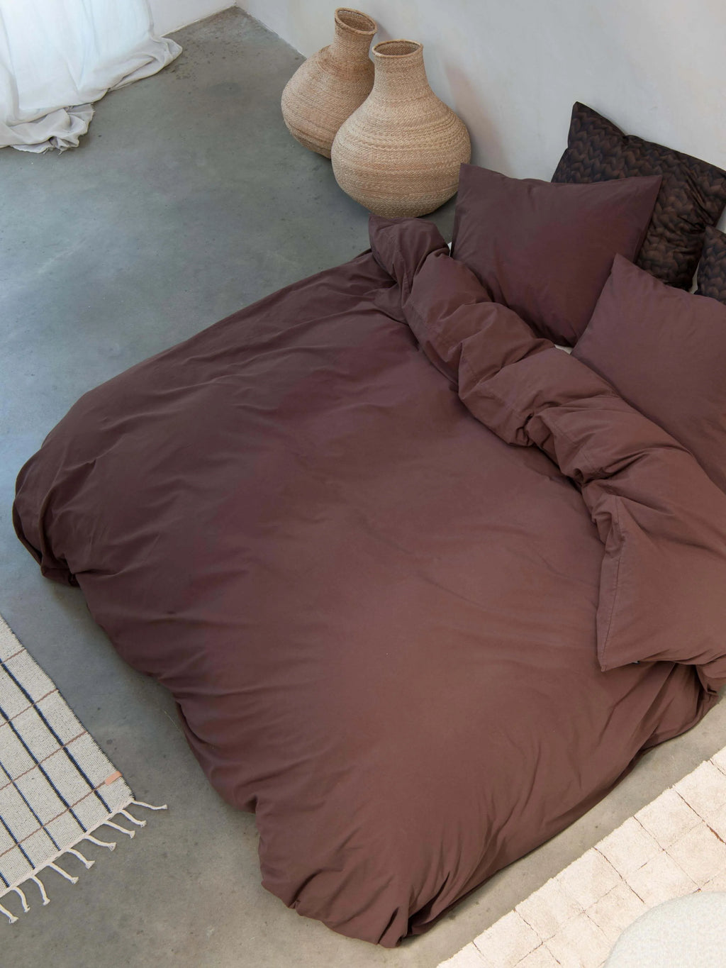 Snurk Duvet cover 220/200x240cm | Dark Brown Flanel